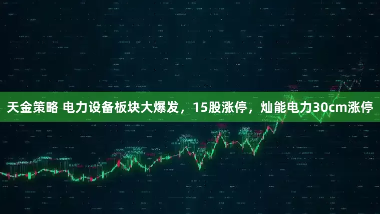 天金策略 电力设备板块大爆发，15股涨停，灿能电力30cm涨停